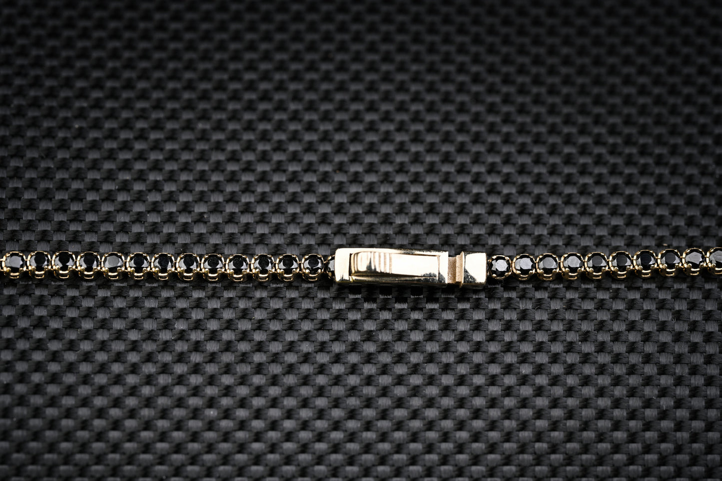 14K Solid Gold Tennis Black Stones Necklace | Premium Luxury Fine Jewelry GoldCraft