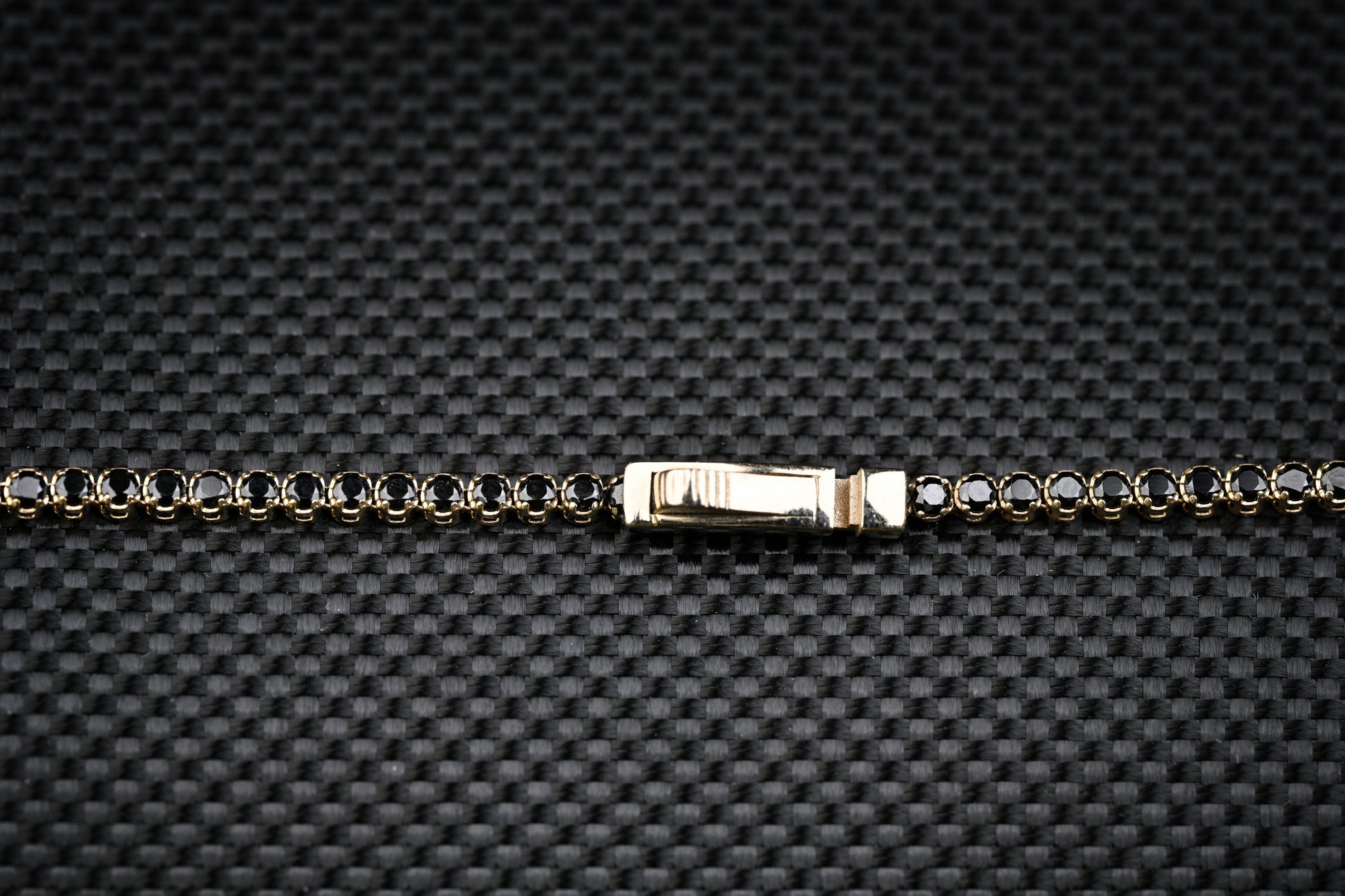 14K Solid Gold Tennis Black Stones Necklace | Premium Luxury Fine Jewelry GoldCraft