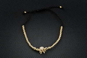 14K Gold Crown Bracelet with Zirconia – Luxury Handmade Jewelry GoldCraft