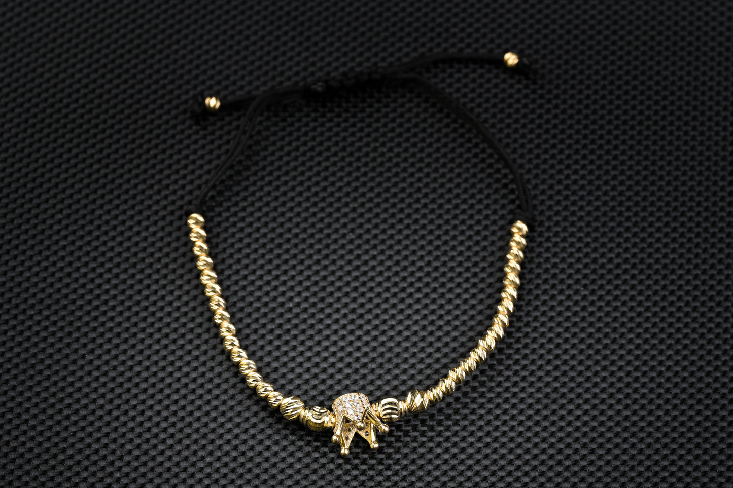 14K Gold Crown Bracelet with Zirconia – Luxury Handmade Jewelry GoldCraft