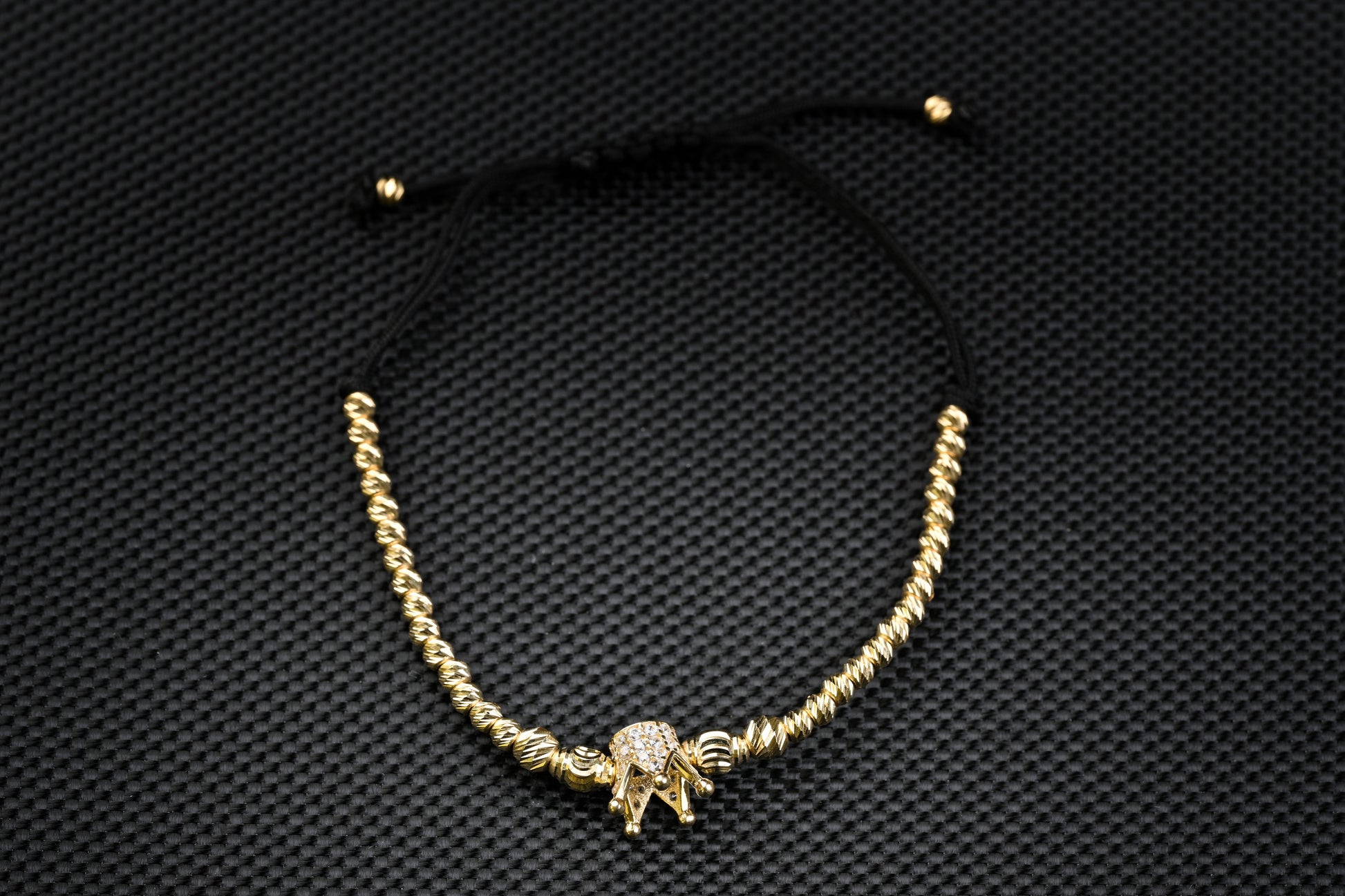 14K Gold Crown Bracelet with Zirconia – Luxury Handmade Jewelry GoldCraft