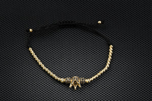 14K Gold Crown Bracelet with White Zirconia – Luxury Handmade Jewelry GoldCraft