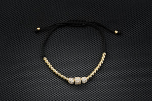 14K Gold Bracelet with White Zirconia – Handmade Luxury Jewelry GoldCraft