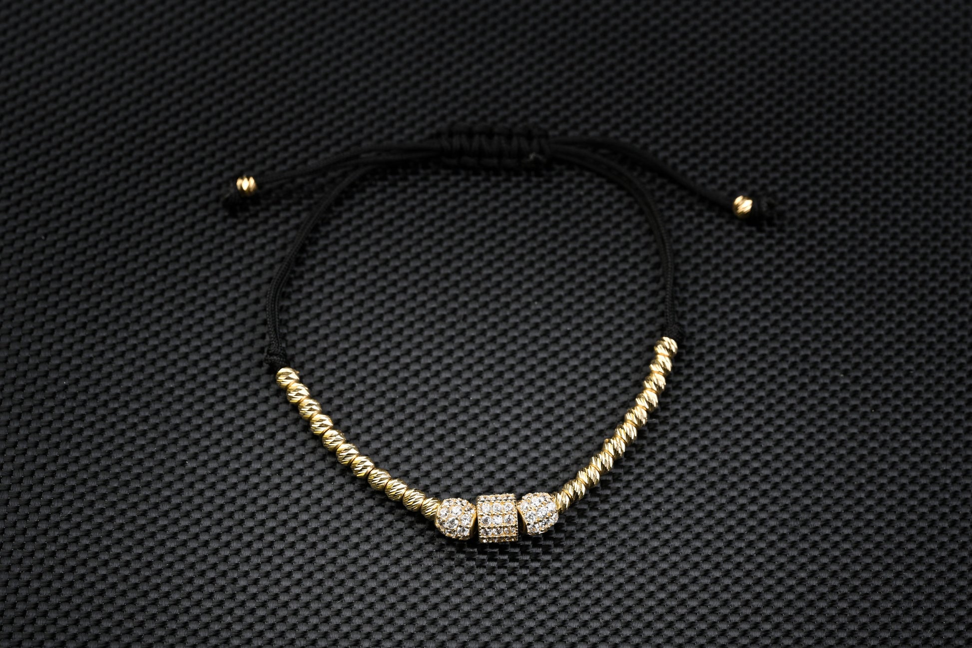 14K Gold Bracelet with White Zirconia – Handmade Luxury Jewelry GoldCraft