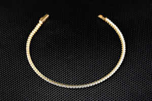 14K Gold Tennis Bracelet with White Zirconia – Luxury Handmade Jewelry GoldCraft