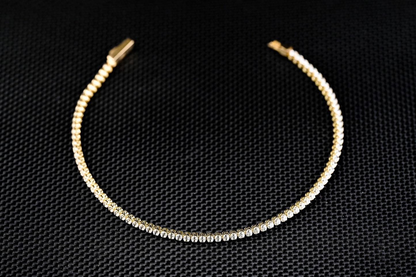 14K Gold Tennis Bracelet with White Zirconia – Luxury Handmade Jewelry GoldCraft