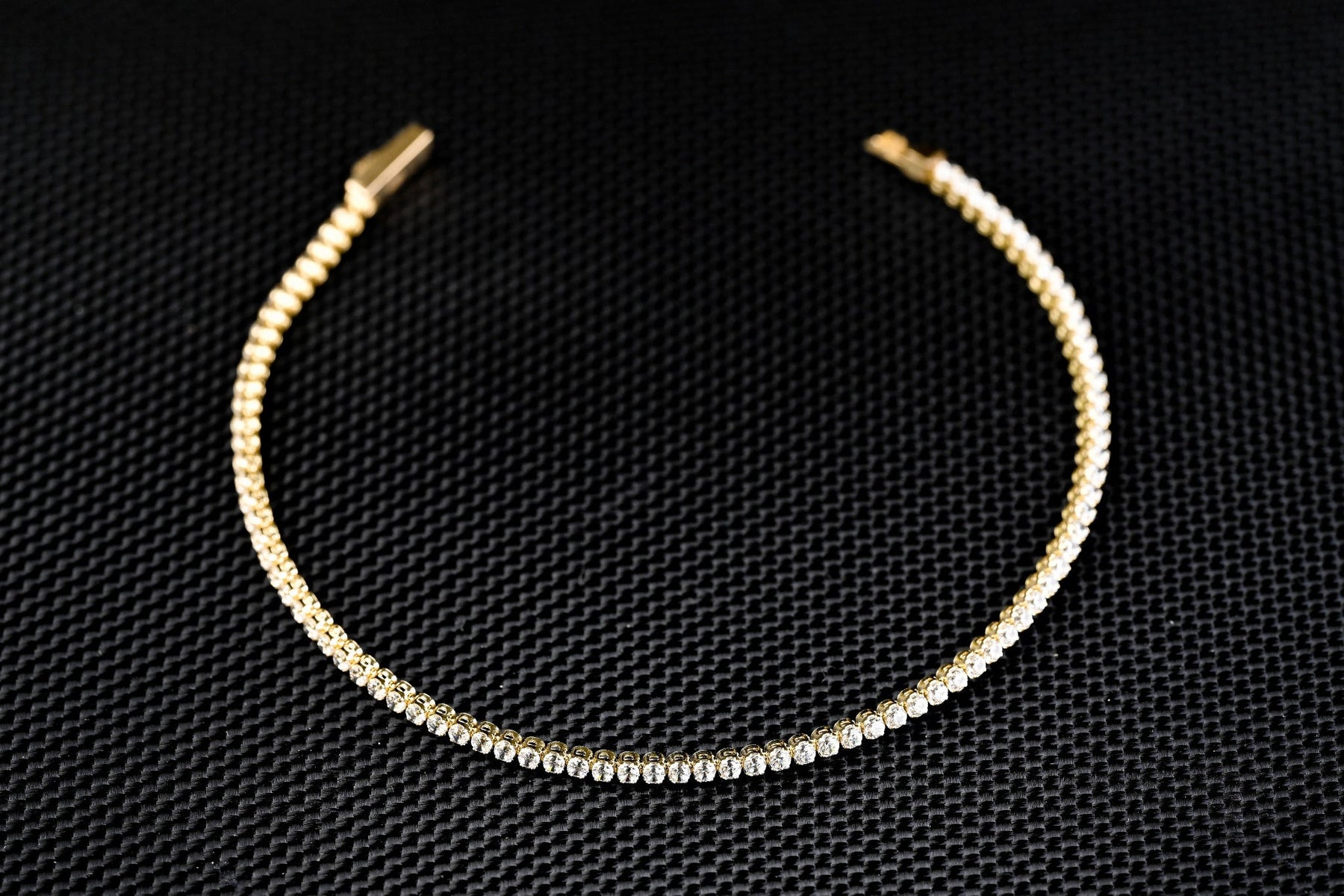 14K Gold Tennis Bracelet with White Zirconia – Luxury Handmade Jewelry GoldCraft