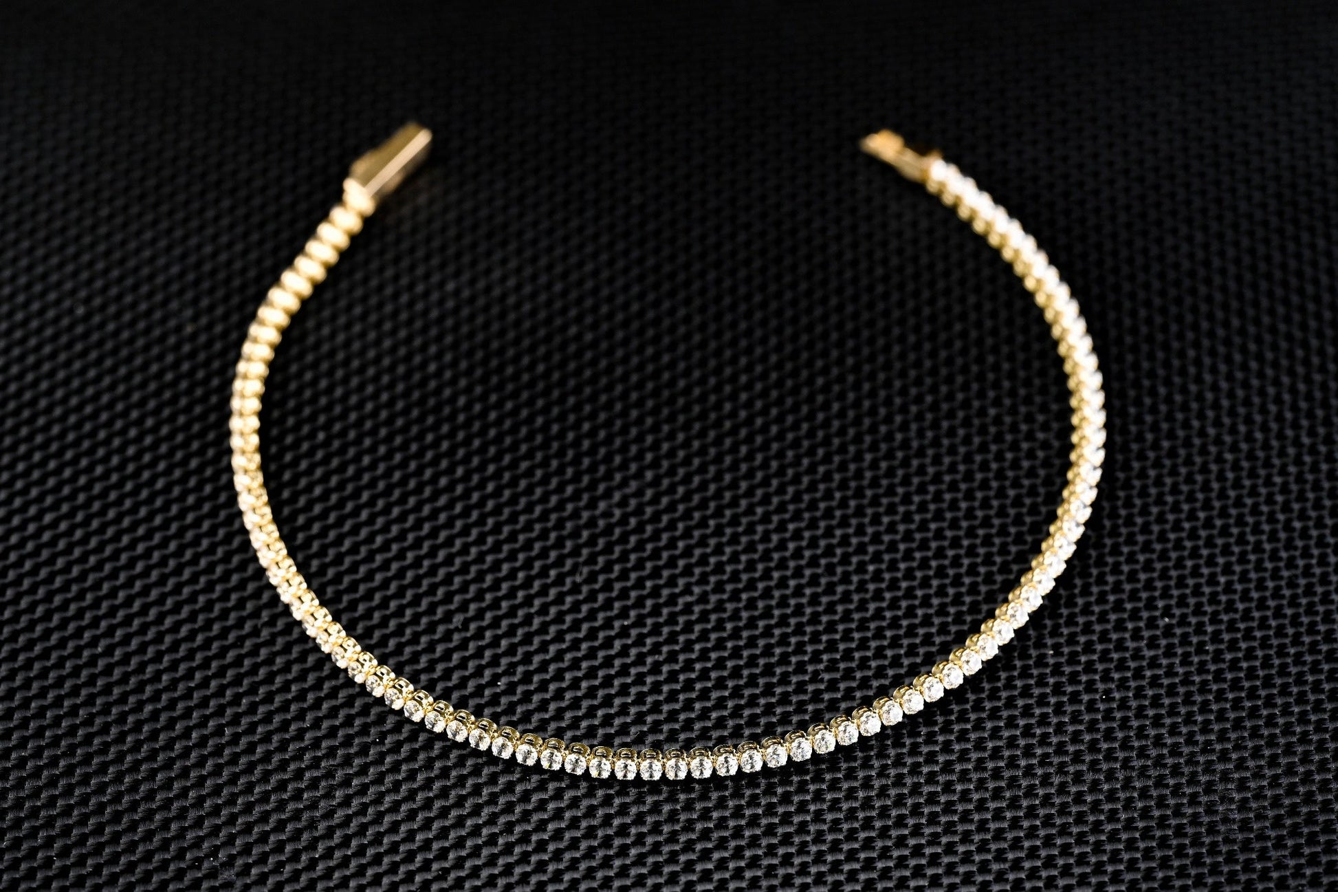 14K Gold Tennis Bracelet with White Zirconia – Luxury Handmade Jewelry GoldCraft