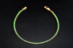 14K Gold Tennis Bracelet with Green Zirconia – Vibrant Luxury Jewelry GoldCraft