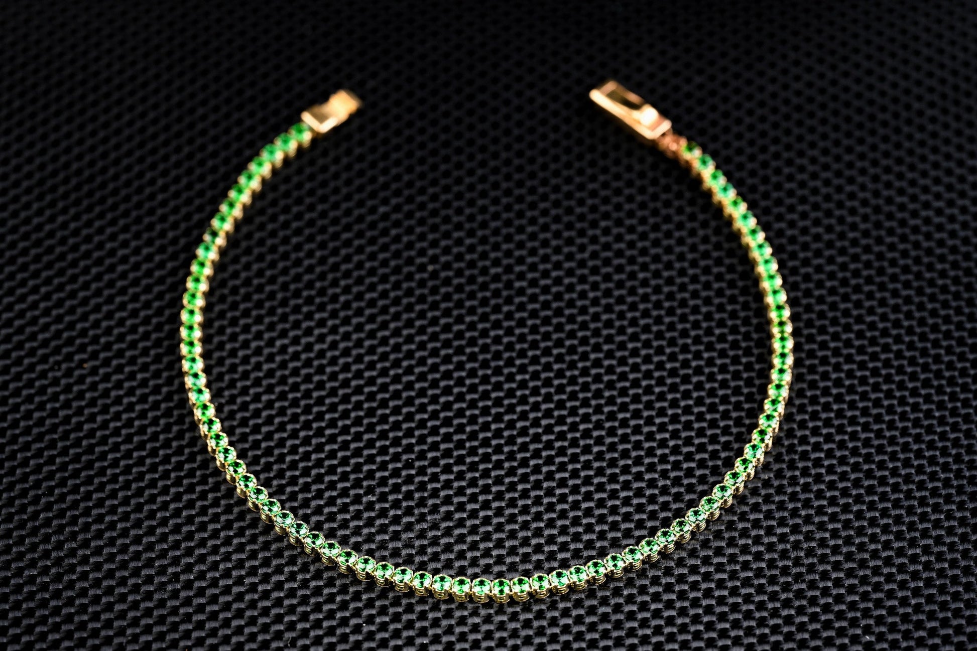14K Gold Tennis Bracelet with Green Zirconia – Vibrant Luxury Jewelry GoldCraft