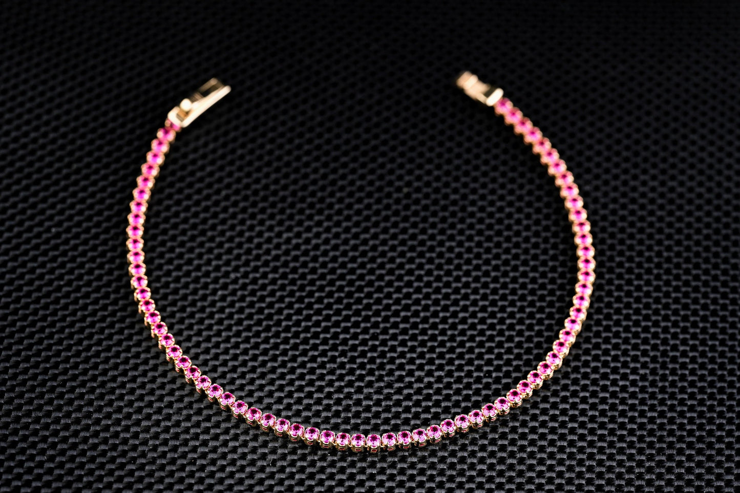 14K Gold Tennis Bracelet with Pink Zirconia – Luxury Handmade Jewelry GoldCraft