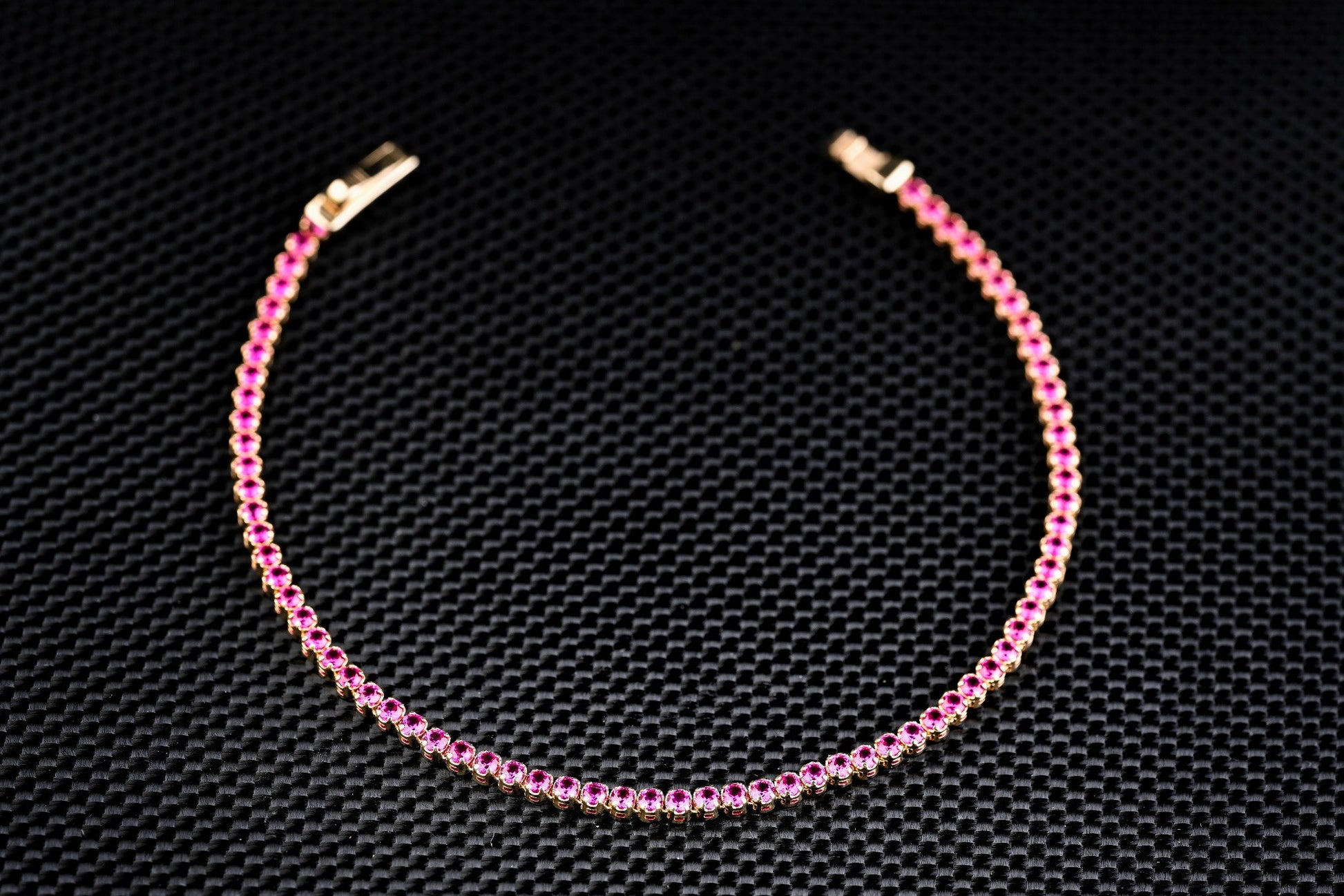 14K Gold Tennis Bracelet with Pink Zirconia – Luxury Handmade Jewelry GoldCraft