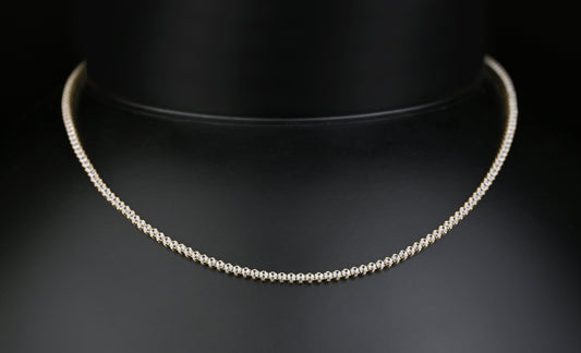 14K Solid Gold  Tennis White Stones Necklace | Premium Luxury Fine Jewelry GoldCraft