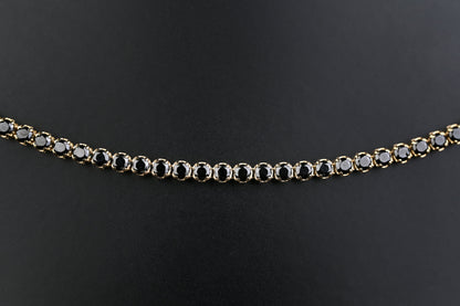 14K Solid Gold Tennis Black Stones Necklace | Premium Luxury Fine Jewelry GoldCraft