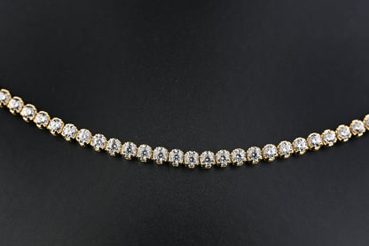 14K Solid Gold  Tennis White Stones Necklace | Premium Luxury Fine Jewelry GoldCraft