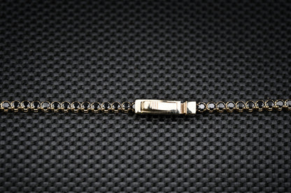 14K Solid Gold Tennis Black Stones Necklace | Premium Luxury Fine Jewelry GoldCraft