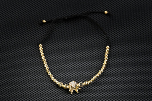 14K Gold Crown Bracelet with Zirconia – Luxury Handmade Jewelry GoldCraft