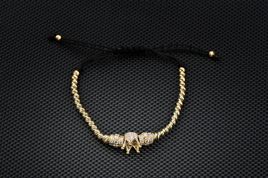 14K Gold Crown Bracelet with White Zirconia – Luxury Handmade Jewelry GoldCraft