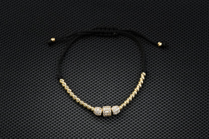 14K Gold Bracelet with White Zirconia – Handmade Luxury Jewelry GoldCraft
