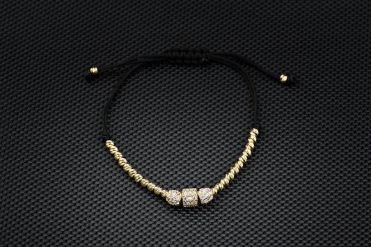 14K Gold Bracelet with White Zirconia – Handmade Luxury Jewelry GoldCraft