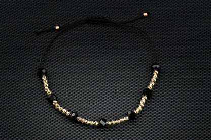 14K Gold Bracelet with Black Onyx and Zirconia – Handmade Luxury Jewelry GoldCraft